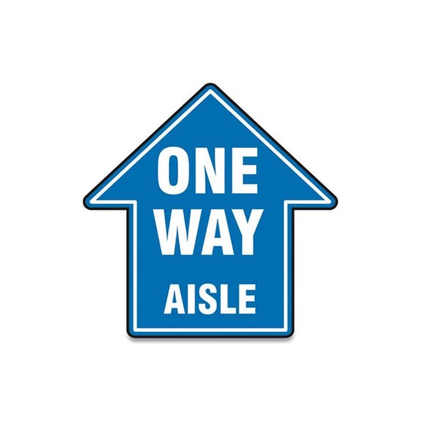 Accuform SLIP-GARD SOCIAL DISTANCE FLOOR SIGNS, 12 X 12, inONE WAY AISLEin, BLUE, 25PK MFS464ESP - main